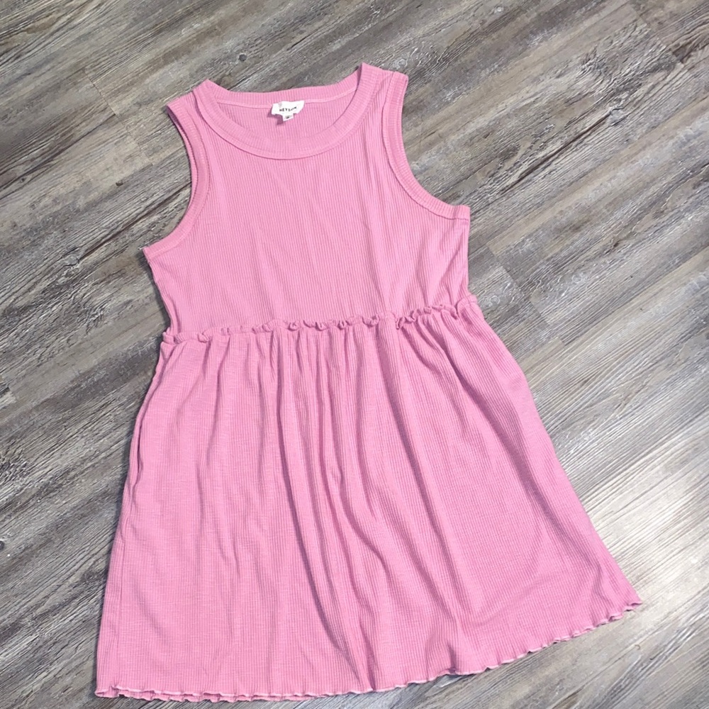 NWOT HEYSON Pink Ribbed Tank Dress Stretchy S